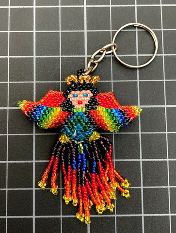 Beaded Angel Keychain - Rainbow rainbow