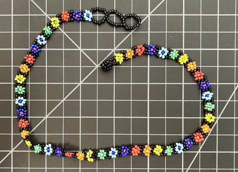 Beaded Daisy Chain Necklace - Rainbow 