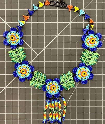 Beaded Flowers Necklace 