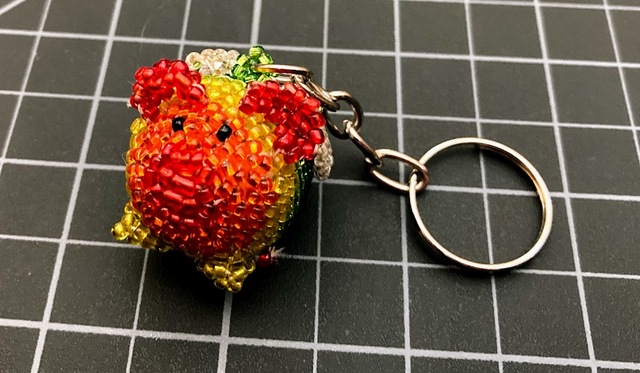 beaded flying pig rainbow keychain Rainbow