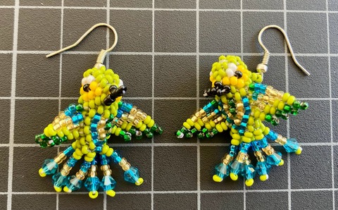 Beaded Hummingbird Earrings 