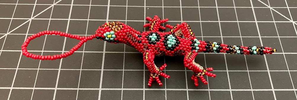Beaded Lizard / Gecko Ornament - Large 