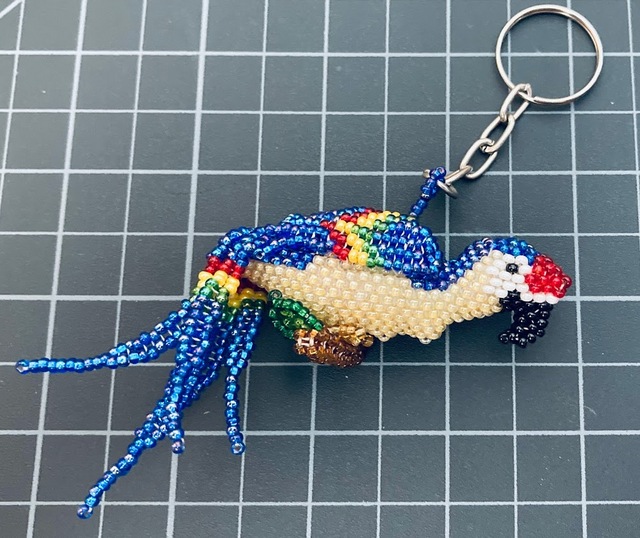 Beaded Parrot Keychain Large 