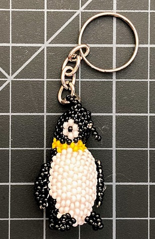 Beaded Penguin Keychain 