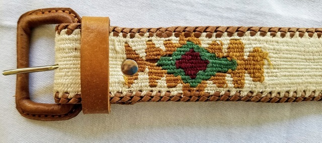 Cotton Leather Southwest Belt - variety of colors 