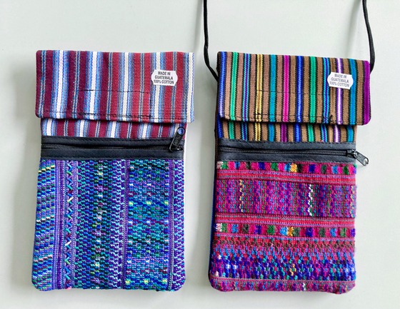 Passport purse in traditional huipil cloth 