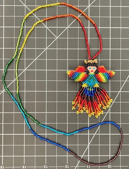 Beaded Rainbow Angel Necklace rainbow