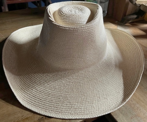 Wire Rim Palm Bush Hat White 