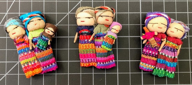 Worry Doll Couple With Child 