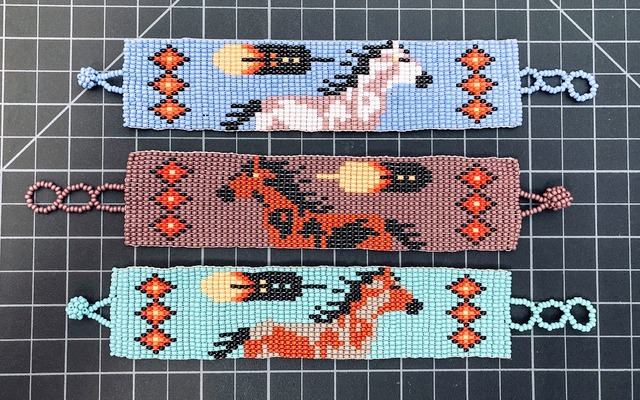 Beaded 21 Row Native American Style Horse Bracelet Native American style