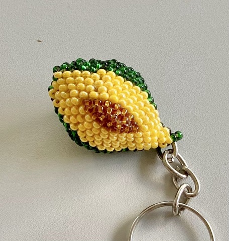Beaded Avocado Keychain 