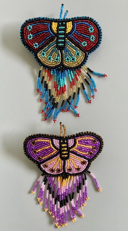 Hand-beaded Butterfly Barrette - Handmade Czech Glass Beaded made in Guatemala with Czech Glass
