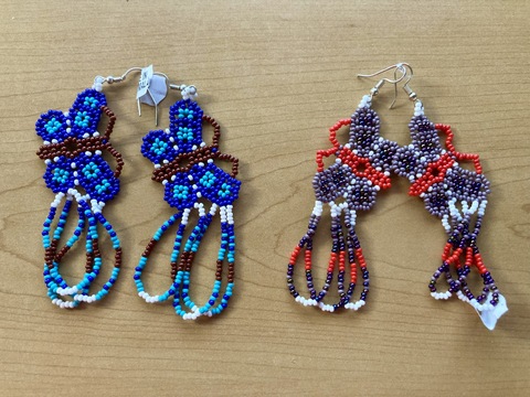 Beaded Butterfly Loop Earrings - Artisan Handcrafted Jewelry Guatemalan, Guatemala, Mayan, handmade, colorful, wholesale, artisan, Beaded, Butterfly, Earrings, loop