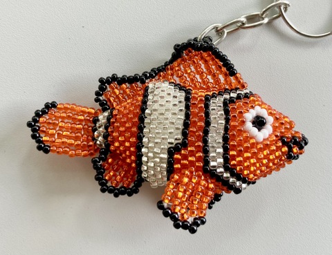 Keychain - Beaded Clownfish - Artisan Crafted in Guatemala