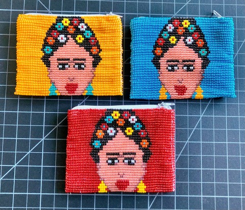 Beaded Coin Purse Lined - Frida Kahlo 