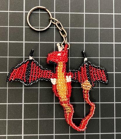 Beaded Dragon Keychain 