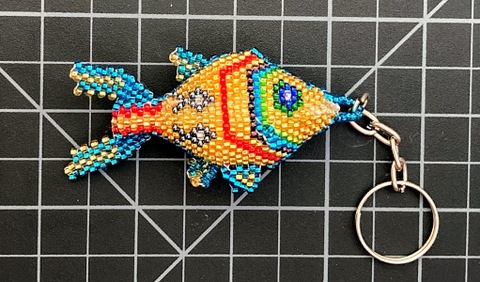 Beaded Fish Keychain 