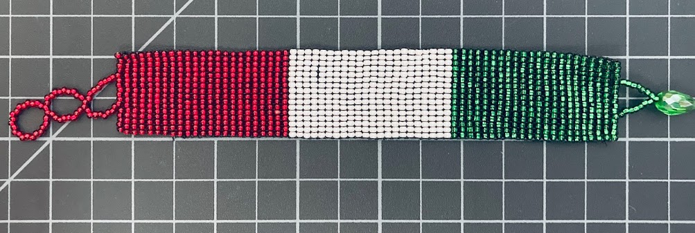 Beaded Flag Bracelet Mexico 16 Row 