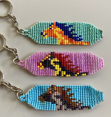 Beaded Flat Horse Keychain Artisan Equestrian Beadwork