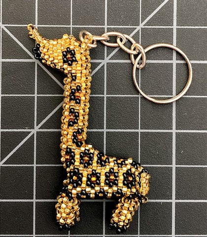 Beaded Giraffe Keychain 