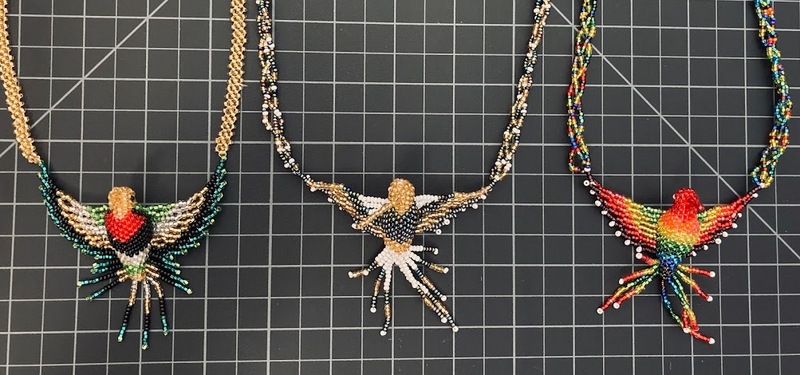 Beaded Hummingbird Necklace 