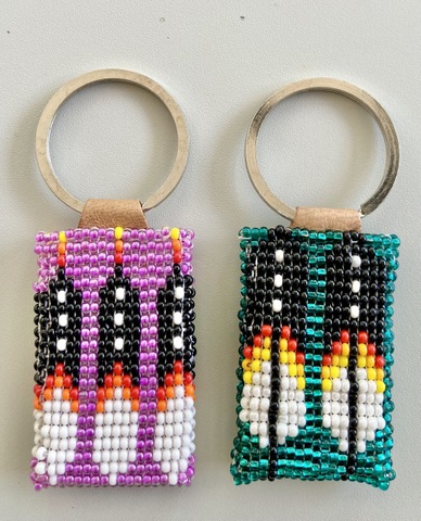 Native American style Beaded Keychain 