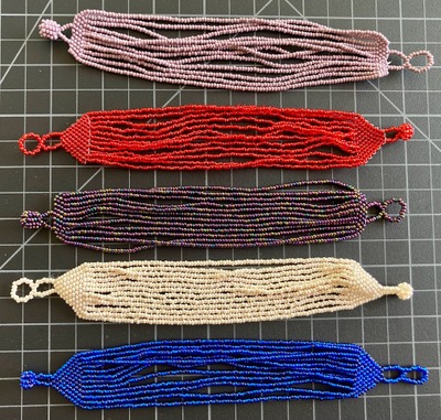 Beaded Loomed 12 Strands Bracelet solid colors 
