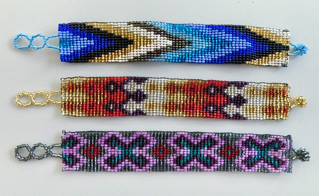 Beaded Loomed 16 Row Bracelet Multicolor 