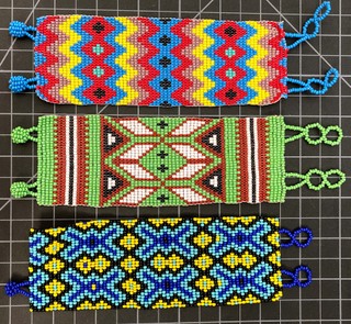 Beaded Loomed 32 Row Bracelet Multicolor 