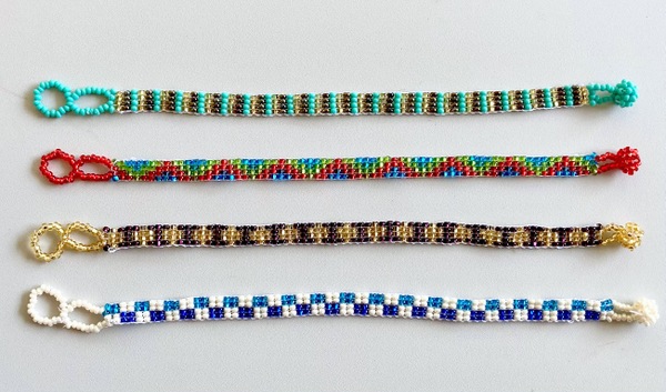 Multicolor 1/4 inch wide beaded bracelet
