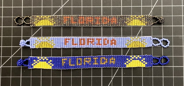 Beaded Loomed 8 Row Bracelet "Florida" 