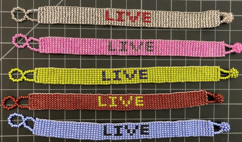 Beaded Loomed 8 Row Bracelet "live" 