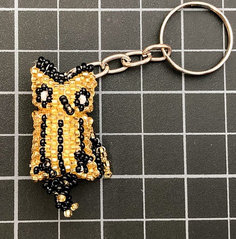 Beaded Owl Keychain 