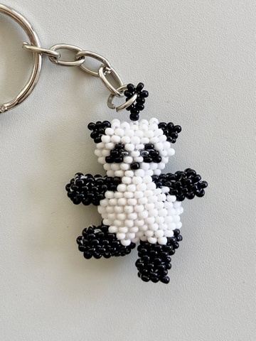 Beaded Panda Keychain 