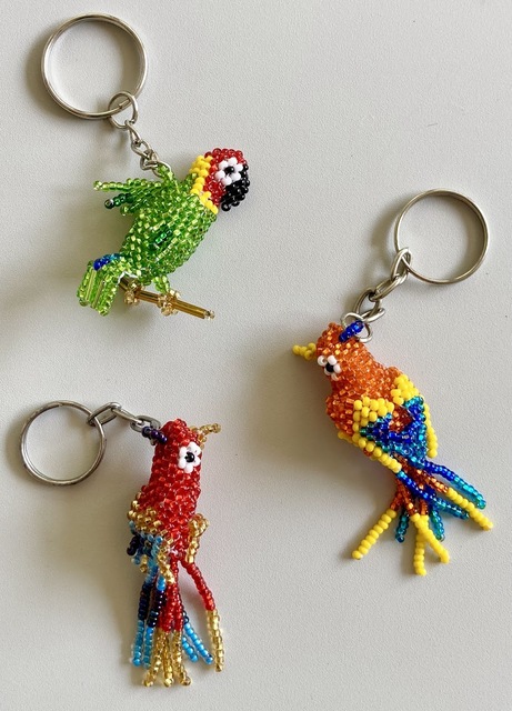 Keychain - Beaded - Tropical Bird - Artisan Crafted in Guatemala