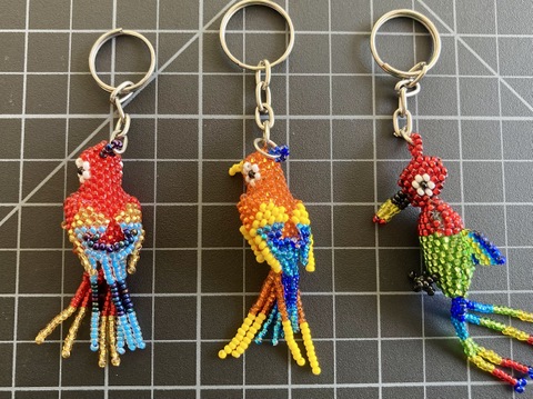 Beaded Parrot Keychain 
