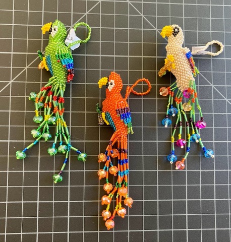 Beaded Parrot Ornament 