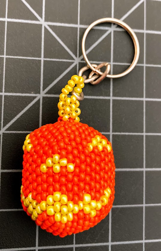 Beaded Pumpkin Keychain 