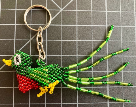 Beaded Quetzal Keychain 