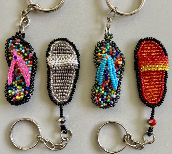 Keychain - Beaded - Sandal - Artisan Crafted in Guatemala