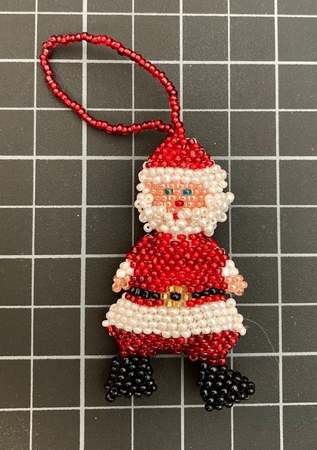 Beaded Santa Ornament 
