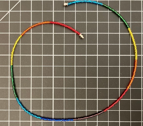 Beaded Single Strand Necklace - Rainbow rainbow