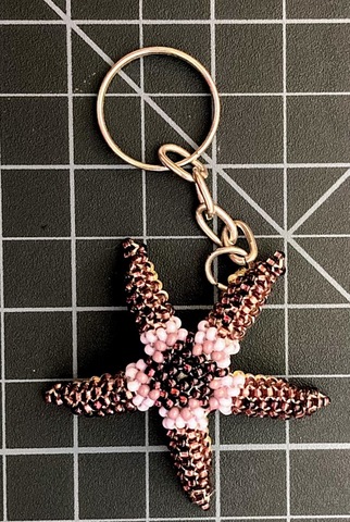 Beaded Starfish Keychain 