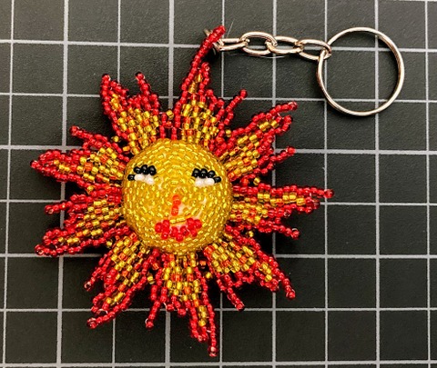 Beaded Sun Keychain 