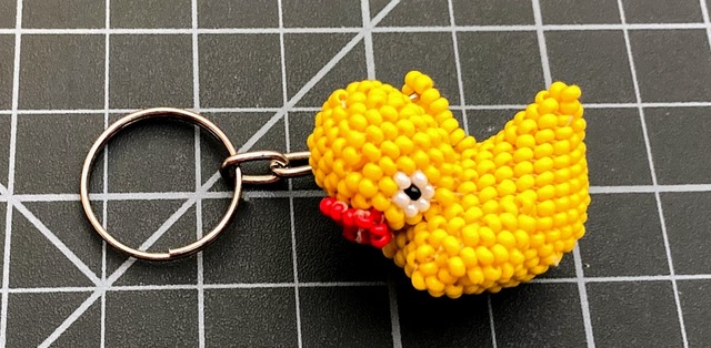 Beaded Yellow Duck Keychain 