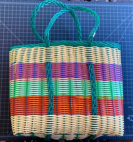 Colorful Woven Tote Recycled Plastic 
