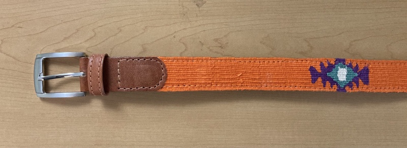 Cotton Leather Southwest Belt - variety of colors sewn sides 