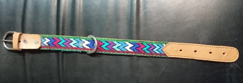 Southwest Leather Cotton Dog Collar - variety of colors 