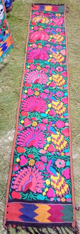 Embroidered Peacock Table Runners 