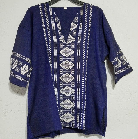 Embroidered Pullover Hippie Shirt Artisan Handcrafted Guatemalan